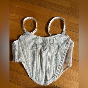 Urban Outfitters Cream Lace Bralette with Adjustable Straps